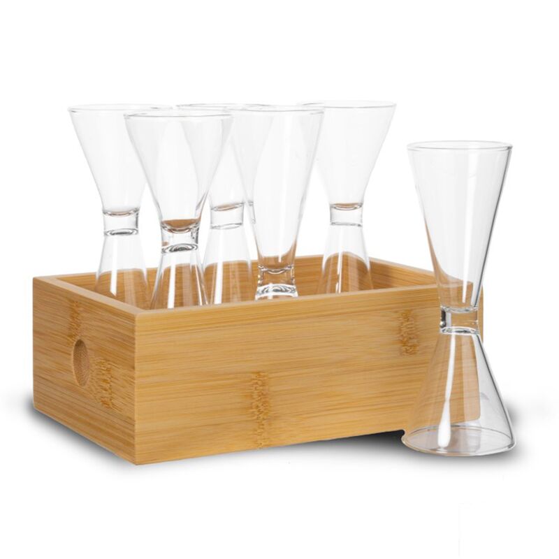 Nature snapseglas i bambusæske