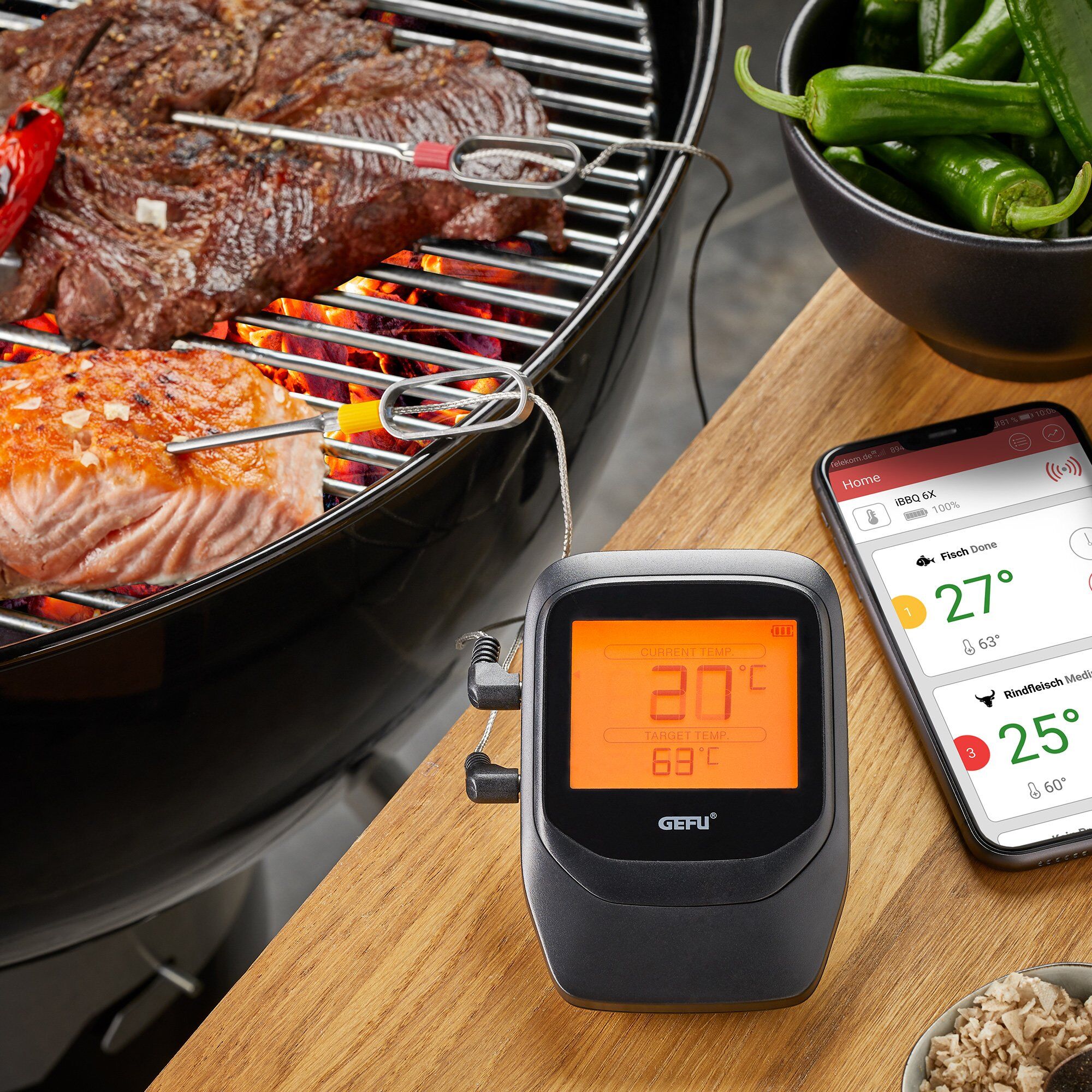 Alternativ bild 1 för GEFU Grill och stektermometer Bluetooth