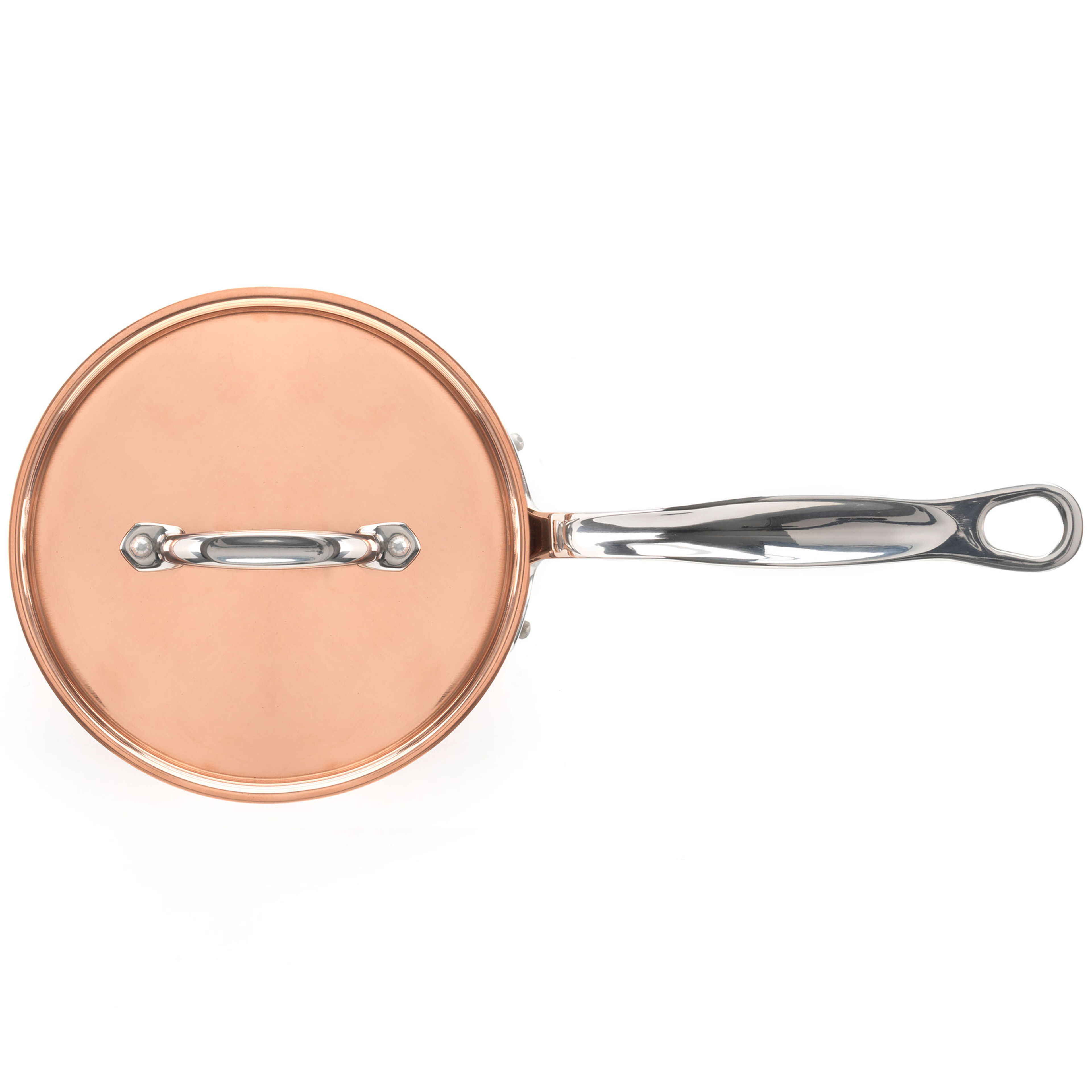 Kastrull + lock 1,5 liter, koppar