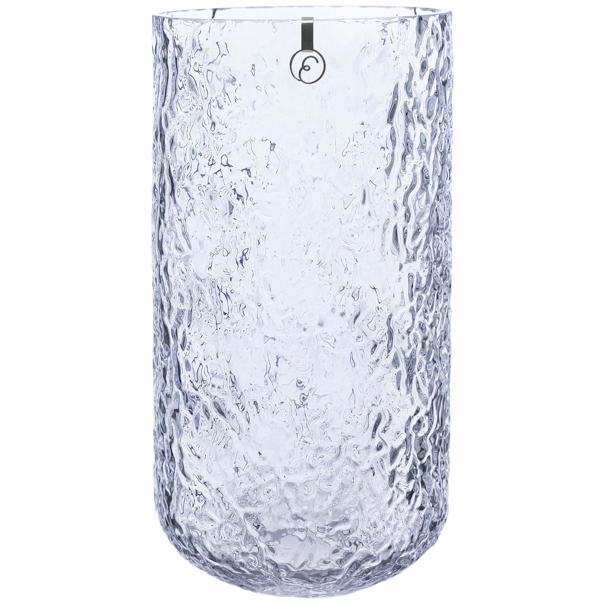 Glassvase 25 cm, mønstret glass