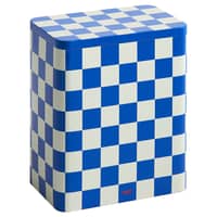 Tin förvaringslåda large, blue/off-white