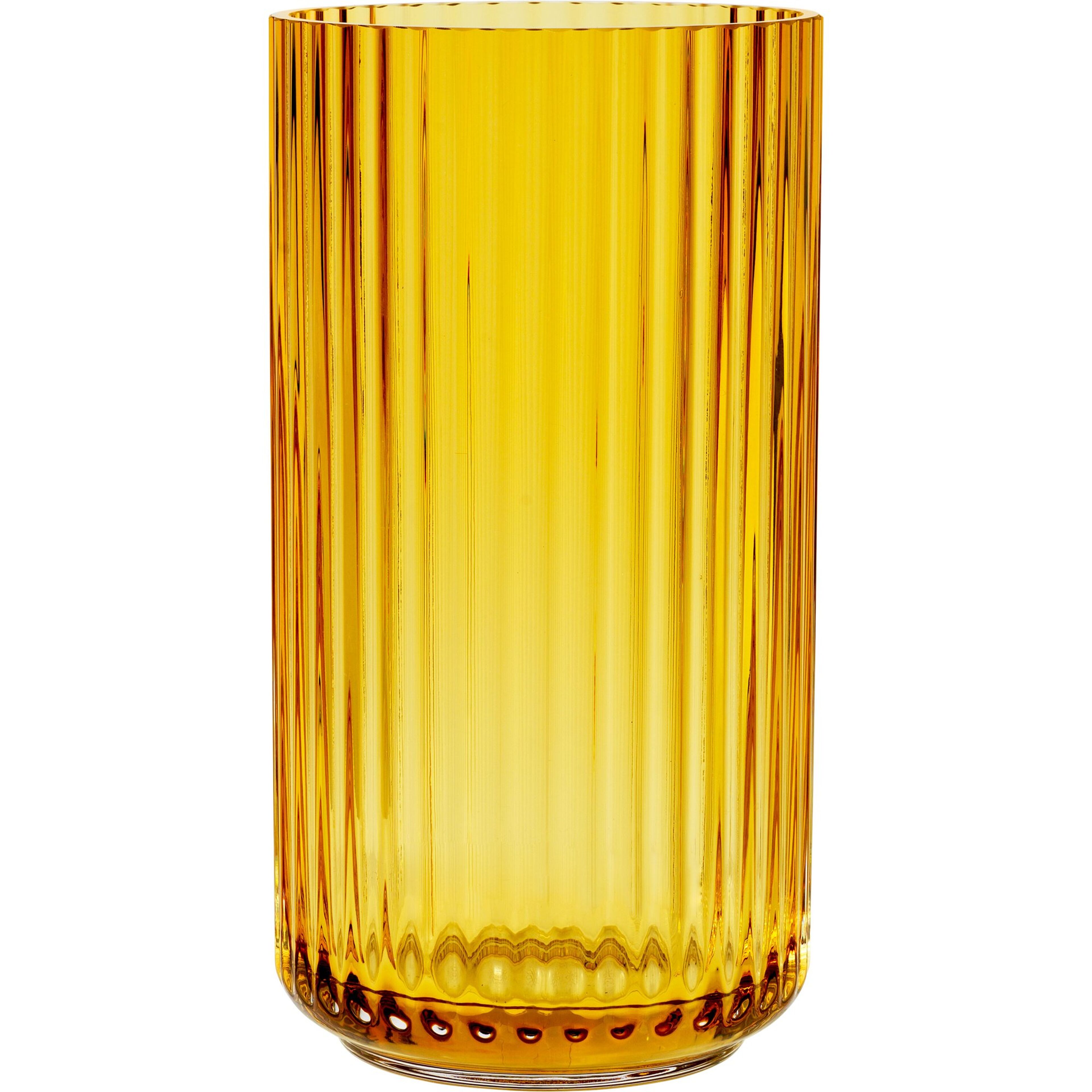 Lyngbyvasen 15 cm., glas - amber