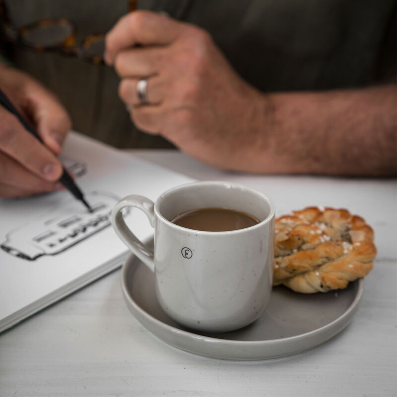 Kaffemugg i porslin 30 cl, sand