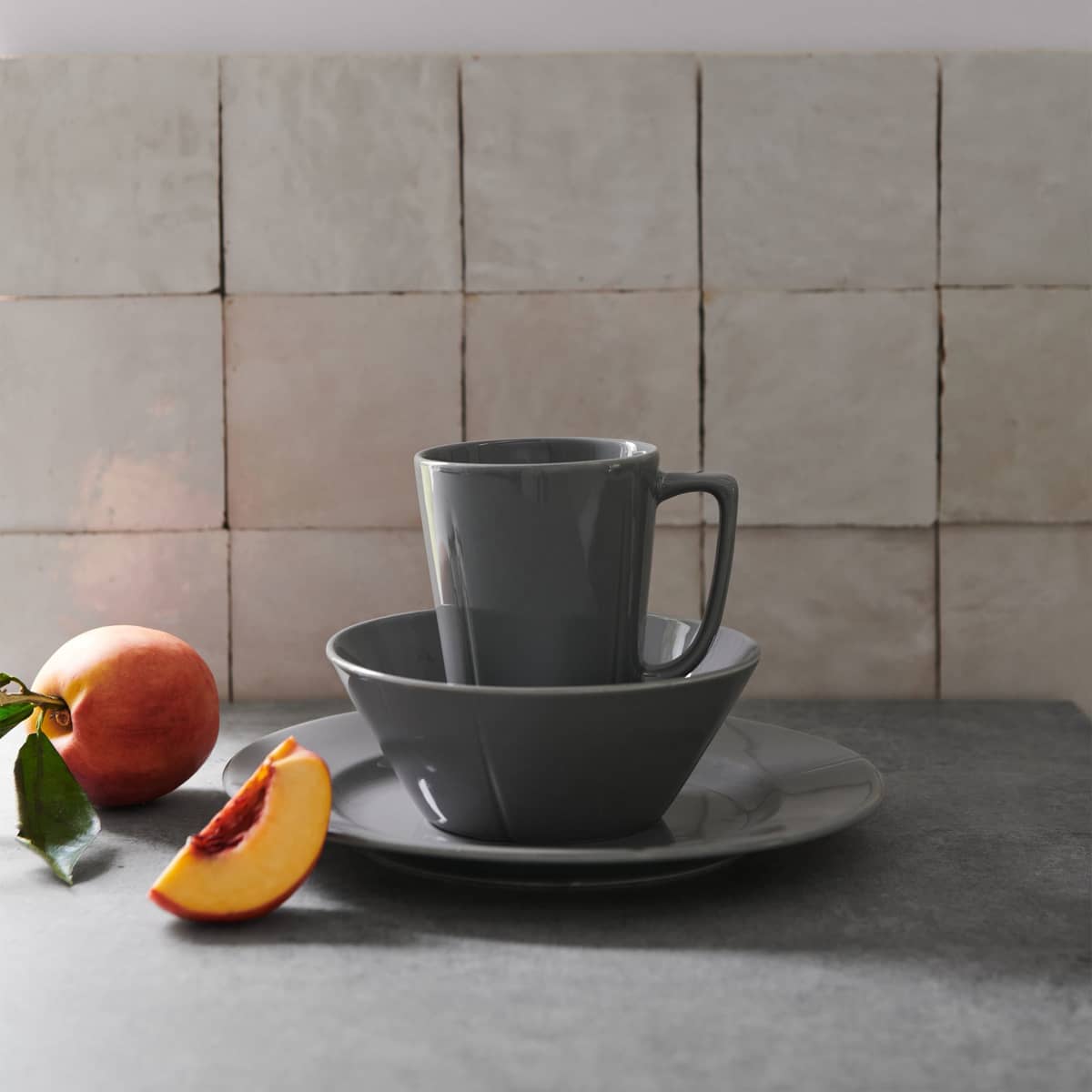 Grand Cur tallrik, 23 cm, ash grey