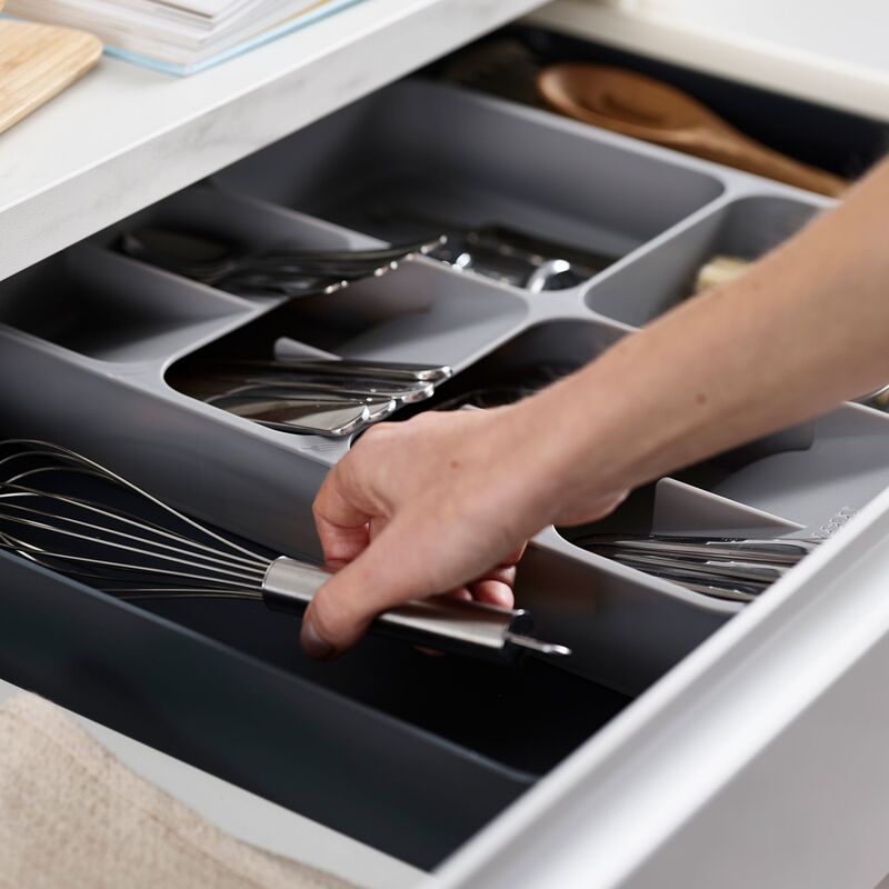 justerbar besticklåda, grå