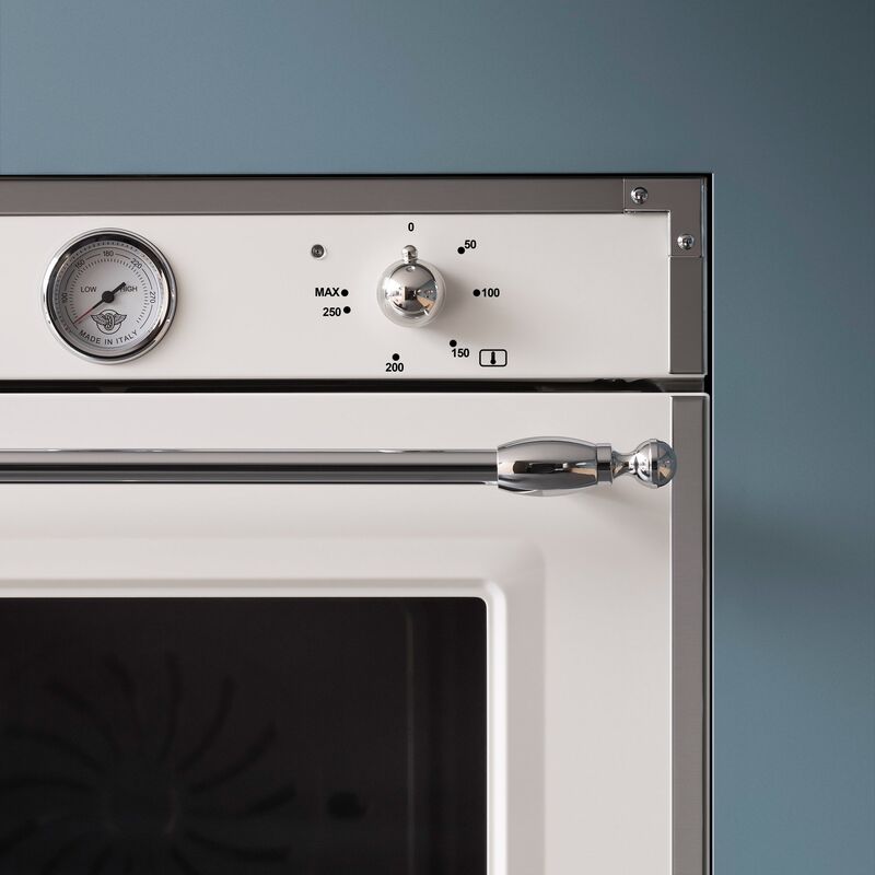 F609HEREKT Heritage innebygget ovn 60 cm, Elfenbenshvit/Krom