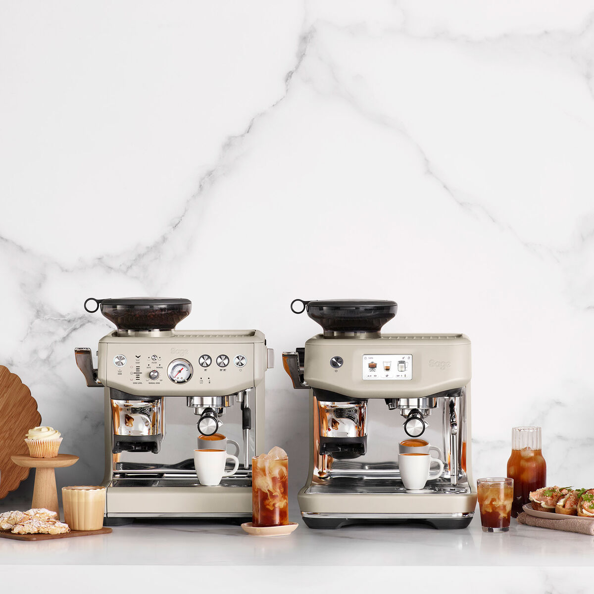 SES876ALM Barista Express™ Impress espressomaskin, almond nougat