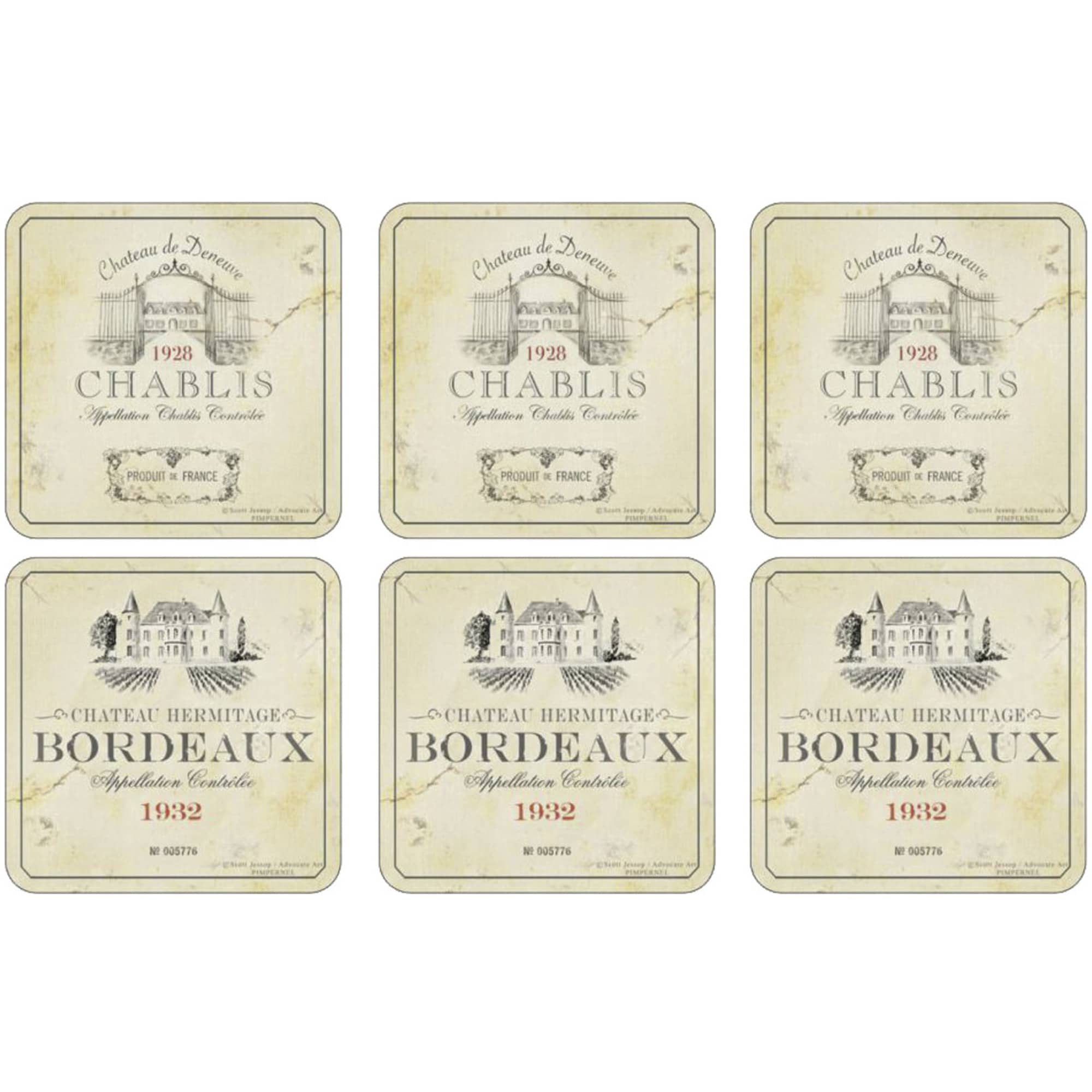 Produktfoto för Pimpernel Vin de France Glasunderlägg 6-pack