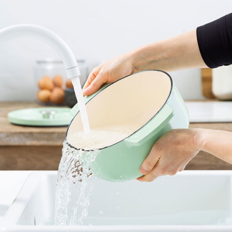 Støbejernsgryde 22 cm/3,3 liter, pistachio