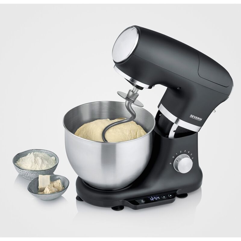 Köksassistent med integrerad våg, svart