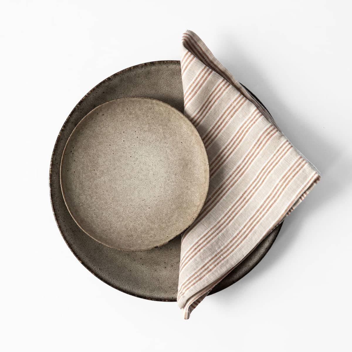 Lautasliina 45x45 cm, hazelnut stripe