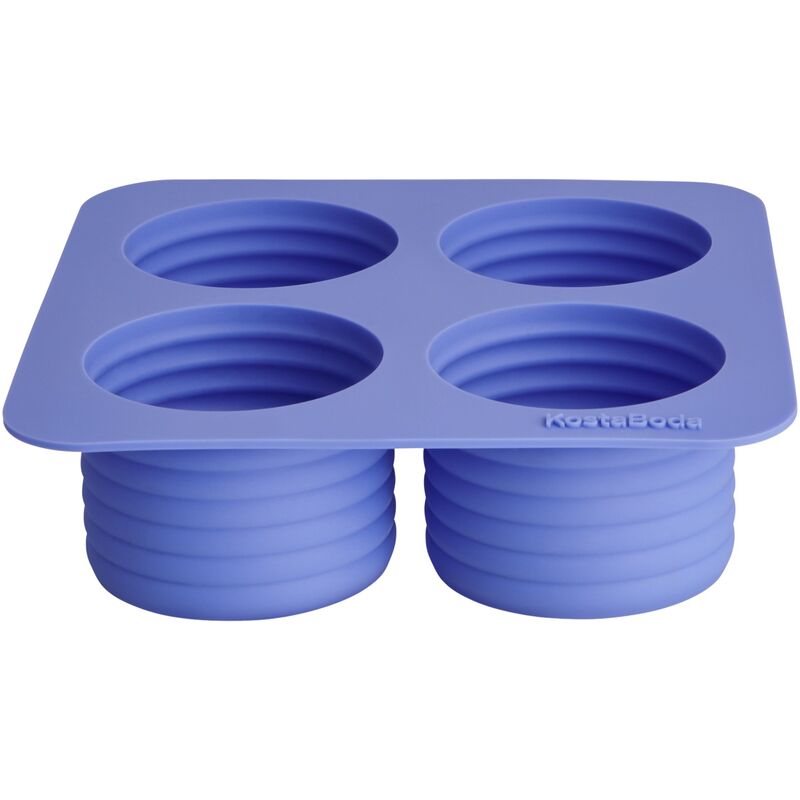 Kosta Boda Viva Iskubsform 4 stk, havblå