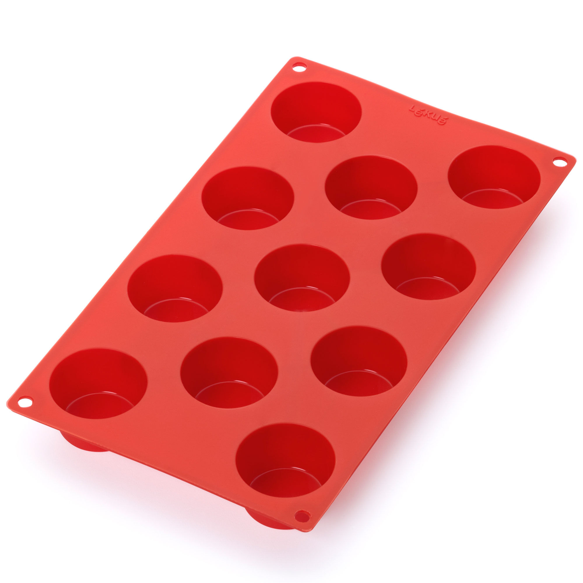 Mini-muffins silikonform, 11 hull, rød