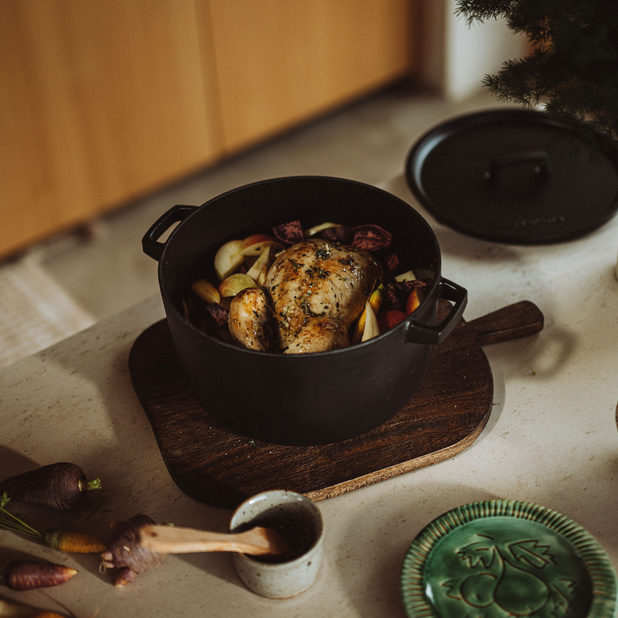 Folken gjutjärnsgryta med lock 6 liter