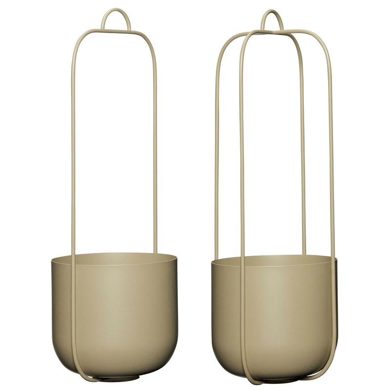 Lotus hængepotte 2-pak, khaki