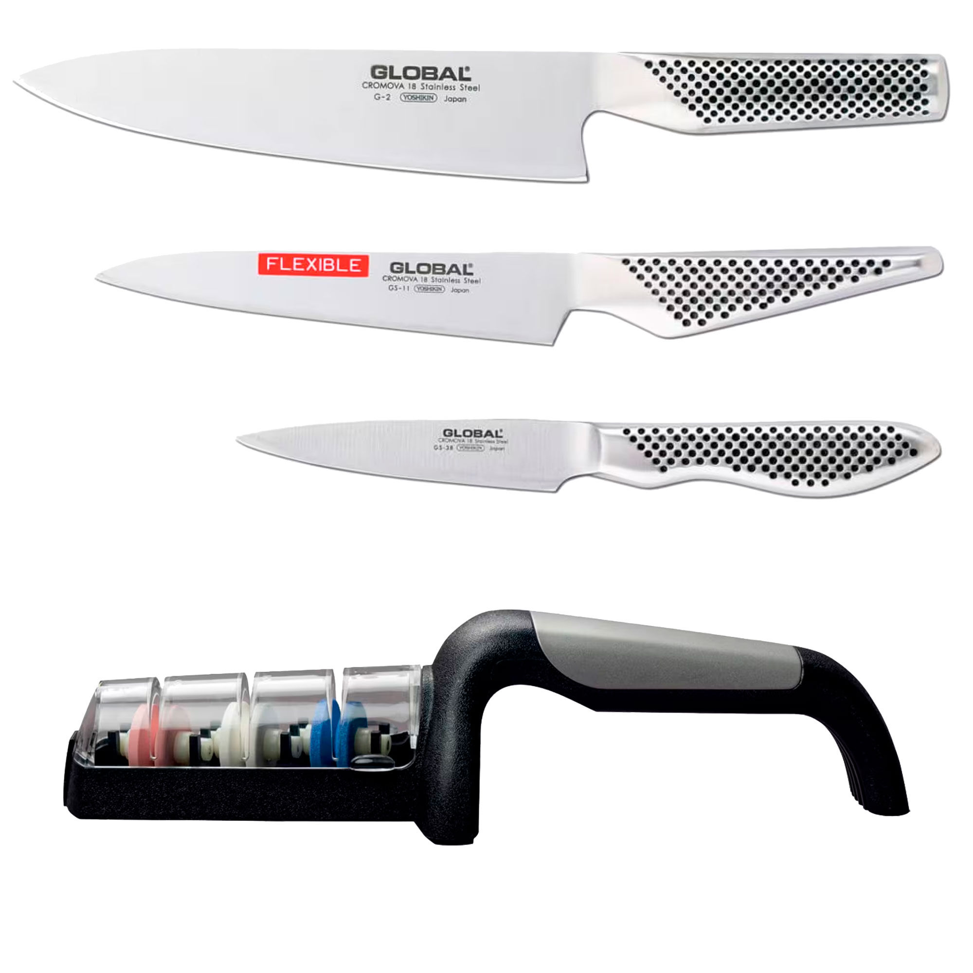 Global Knivset 3 delar + knivslip