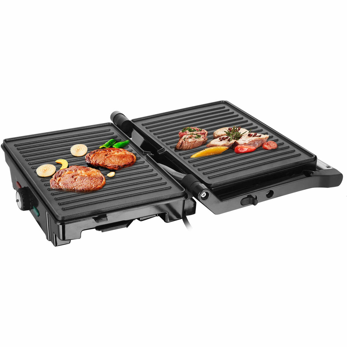 Falster bord-/paninigrill, svart/rustfritt stål