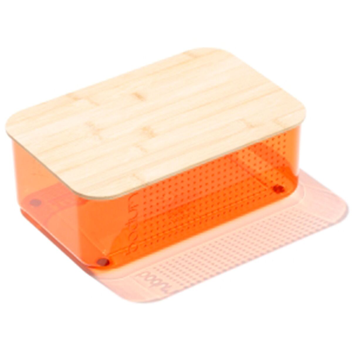 Brödlåda med bambulock liten, orange