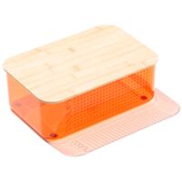 Brödlåda med bambulock liten, orange