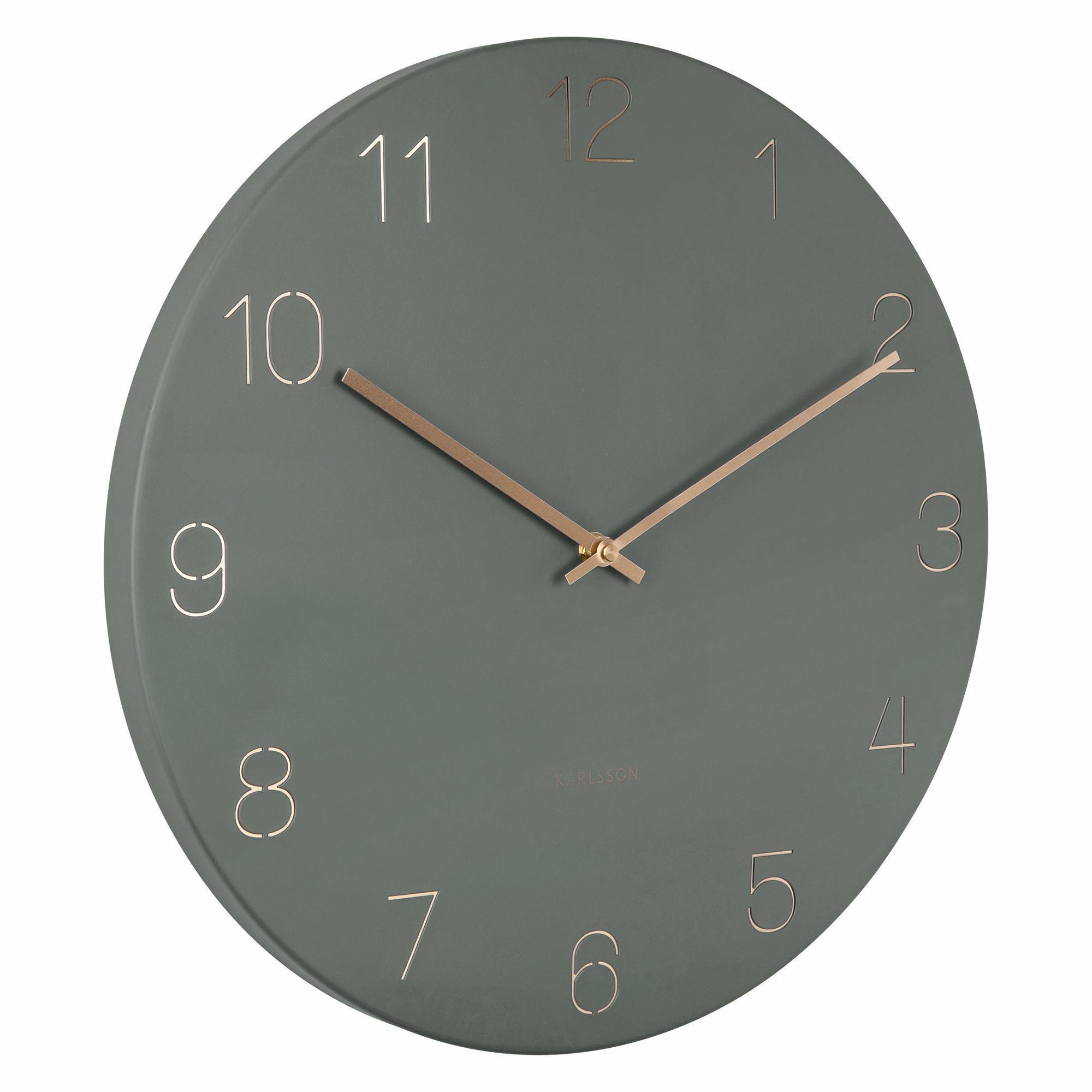 Alternativ bild 1 för Karlsson Charm Engraved Numbers väggklocka, grön
