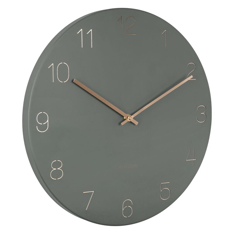 Charm Engraved Numbers väggklocka, grön