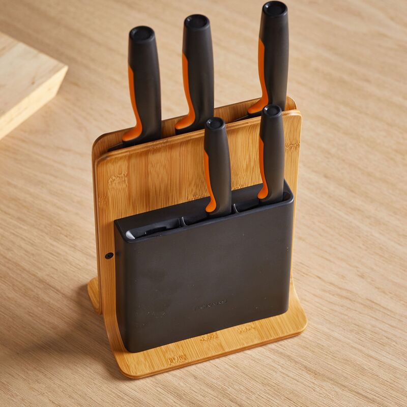 Fiskars Veitsitukki Functional Form 5-veistä Bambu