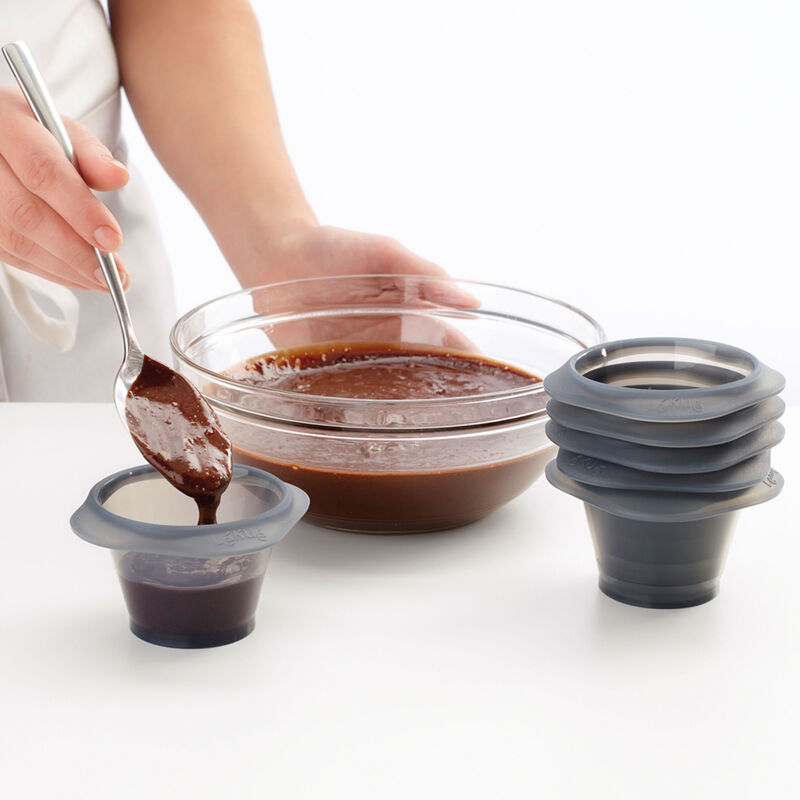 Chokladfondant silikonformar 6 st, svart