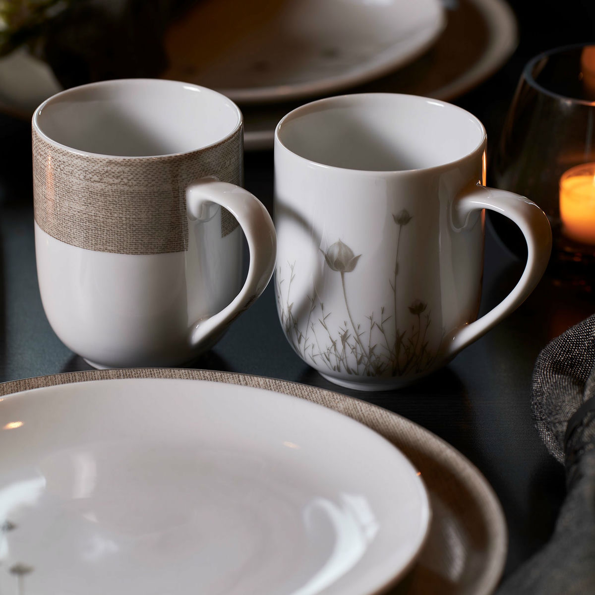Linen krus 35 cl, linblomst