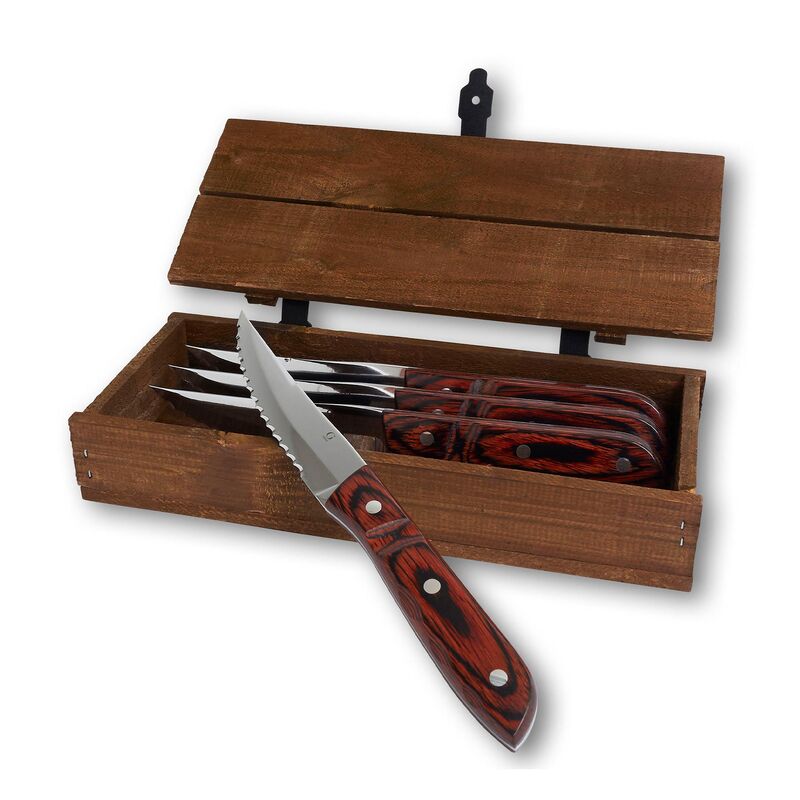 Old Farmer Classic steakkniv XL 4 dele, træ/stål