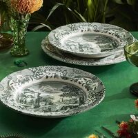 Heritage Green Italian dyb tallerken 23 cm, grøn/hvid