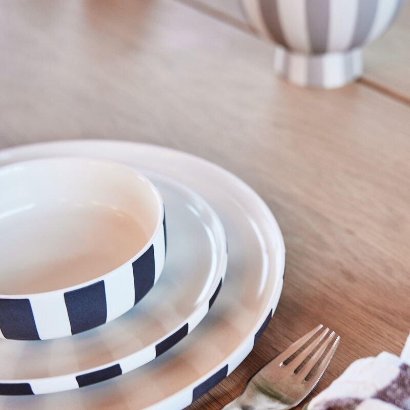 Toppu lautanen 26,5 cm, valkoinen/musta