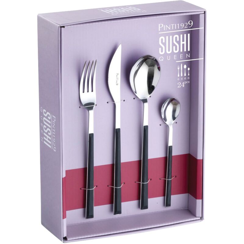 Sushi bestiksæt 24 dele, ibenholt