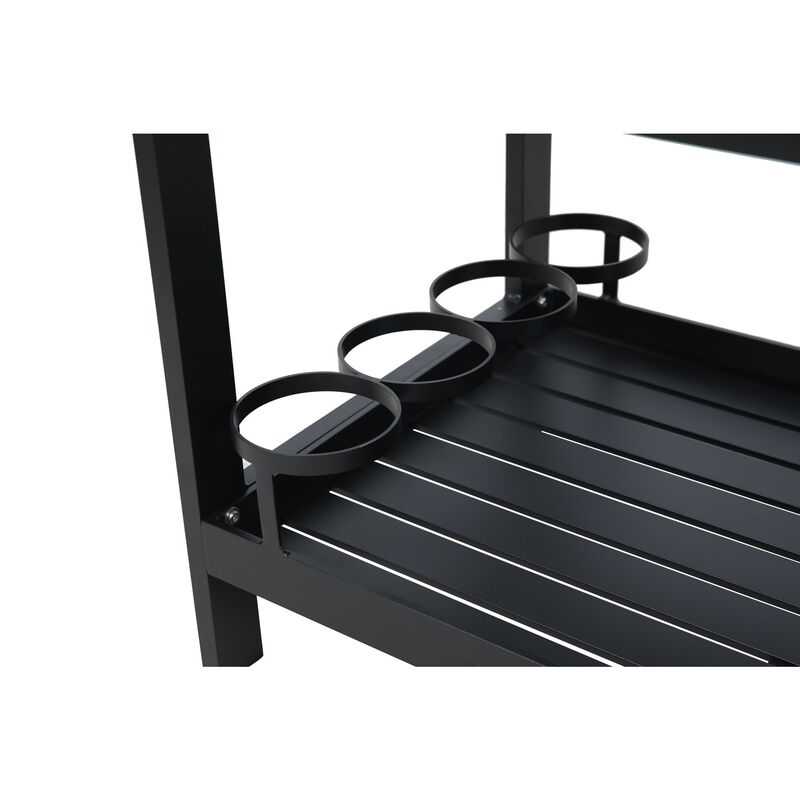 Sidobord med hjul till utekök 92,5 x 54 cm