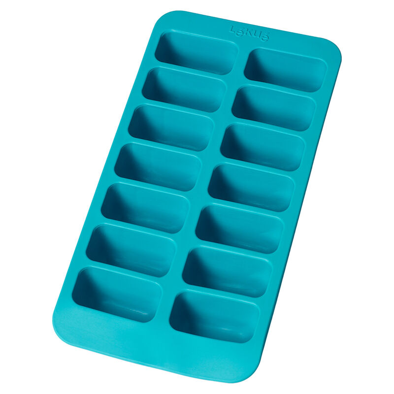 Isbitsform med lock, rektangulär, turkos