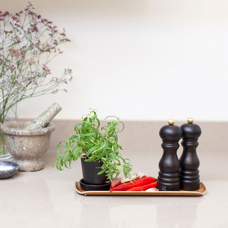 Leaf träbricka, valnötsträ