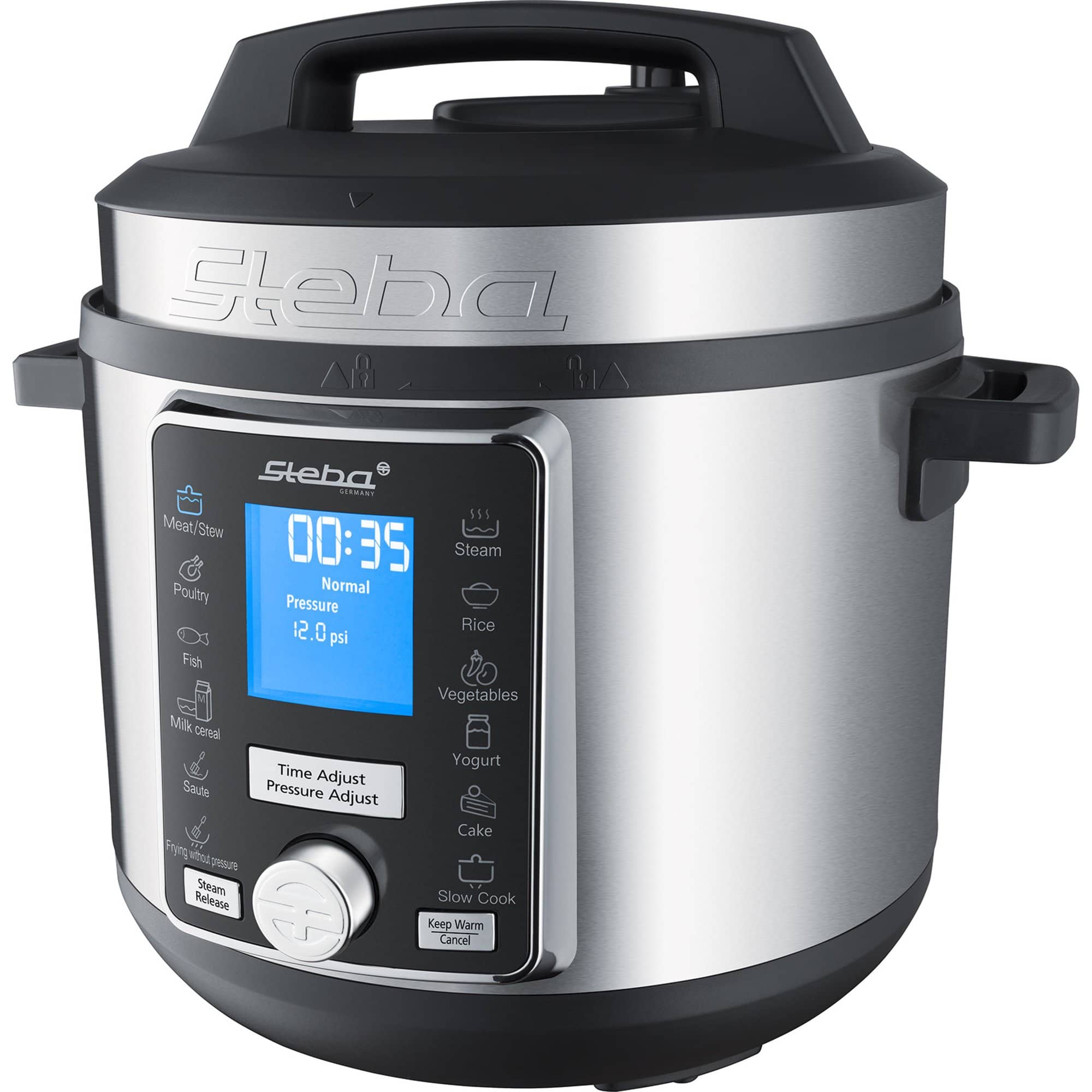 Produktfoto för Steba Tryckkokare med timer, 6 l., stål