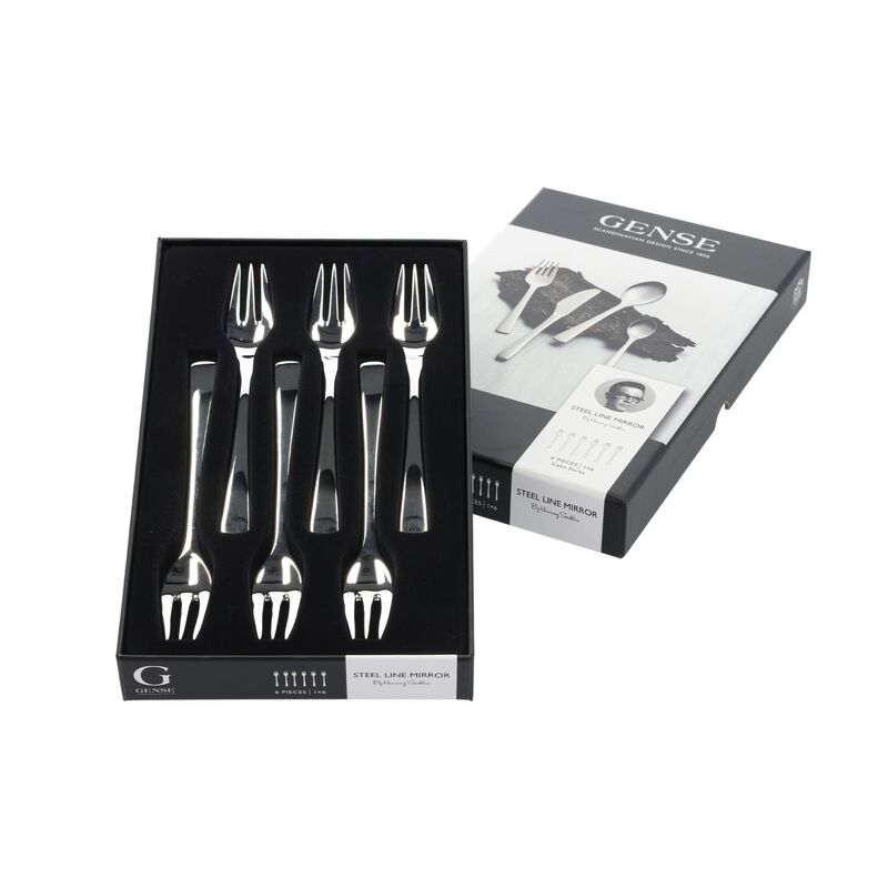 tårtgaffel 6 st, blankt stål