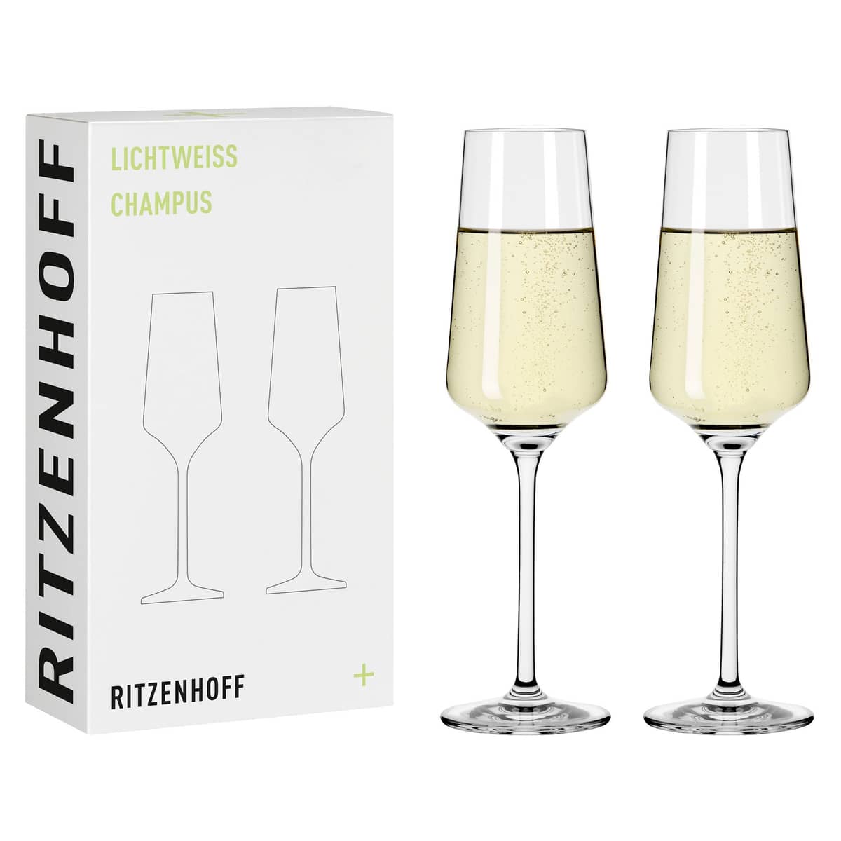 Lichtweiss champagneglas, 2-pack