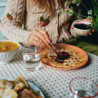 Confetti desserttallerken 21 cm, apricot