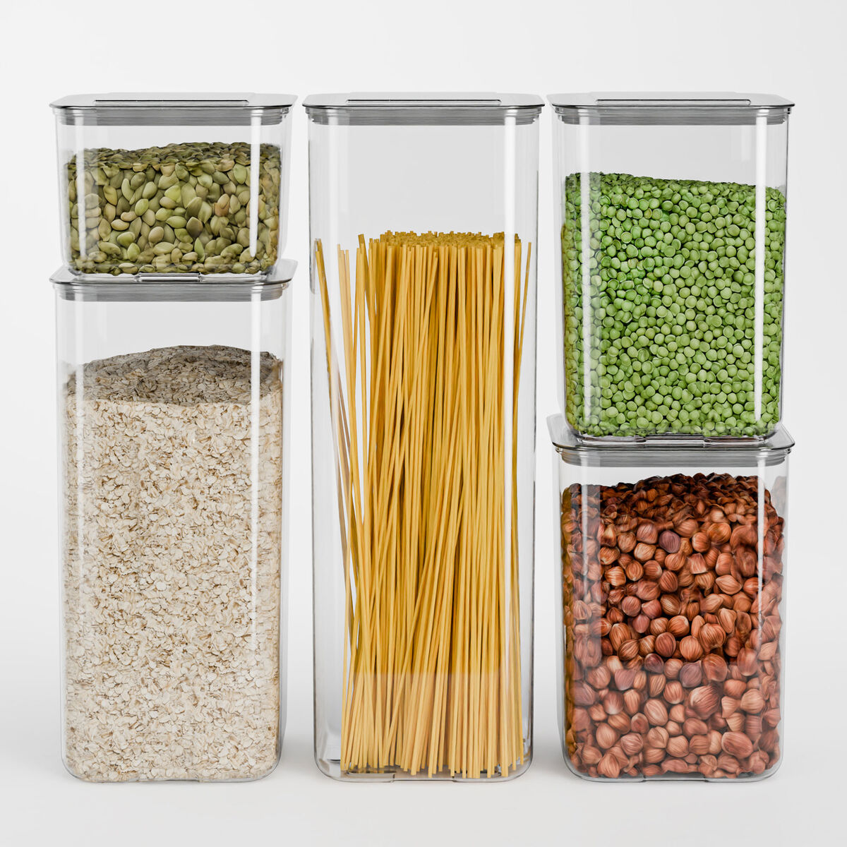 Kvadratiska Förvaringsburkar 5 pack