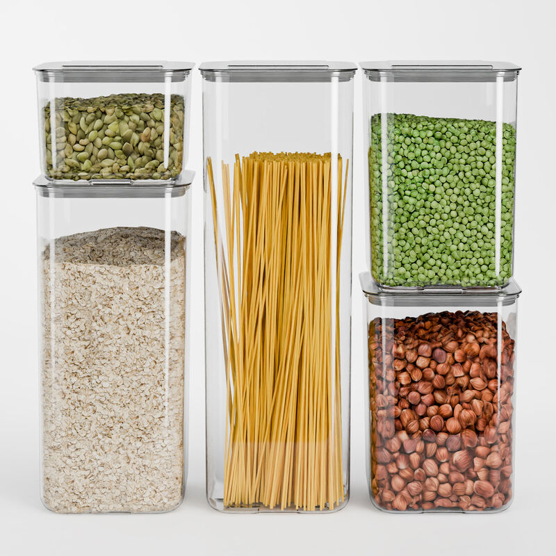 Kvadratiske Opbevaringsbokse 5-pak