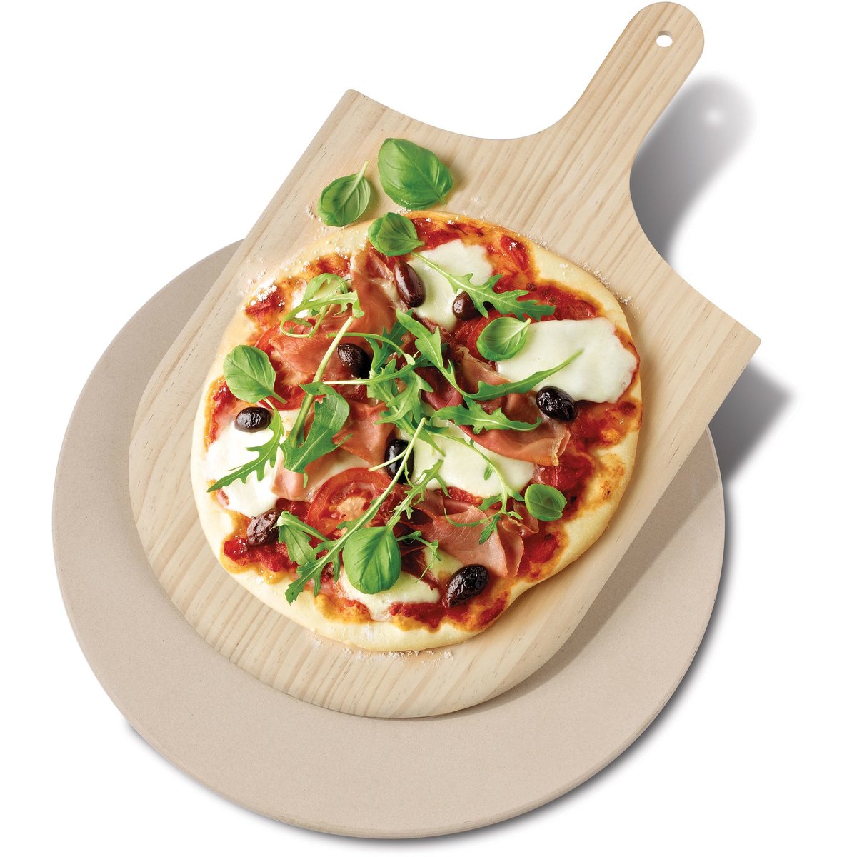 Pizzasten med spade 37,5 cm.