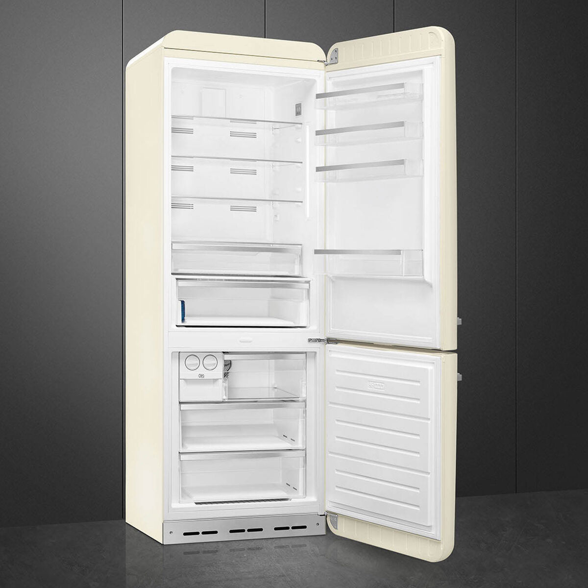 Smeg FAB38RCR6 högerhängd kyl/frys 70 cm, creme