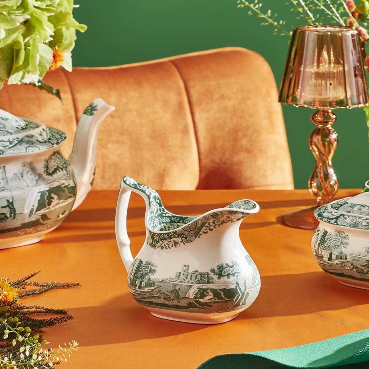 Heritage Green Italian melkekanne 22 cl, grønn/hvit