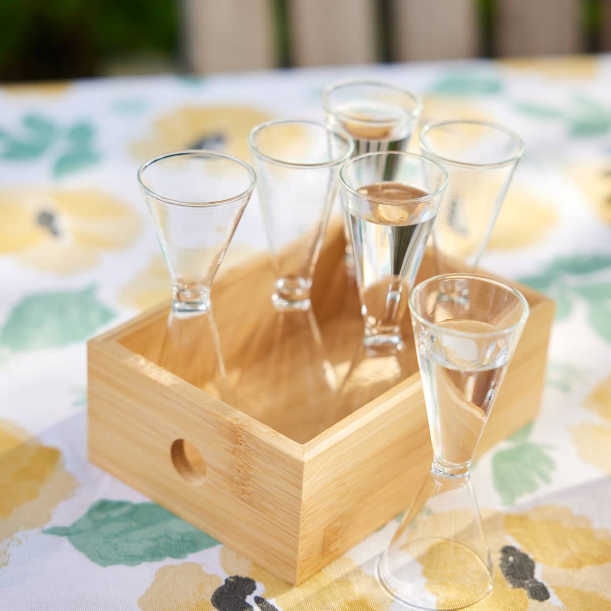 Nature snapsglas i bambubox