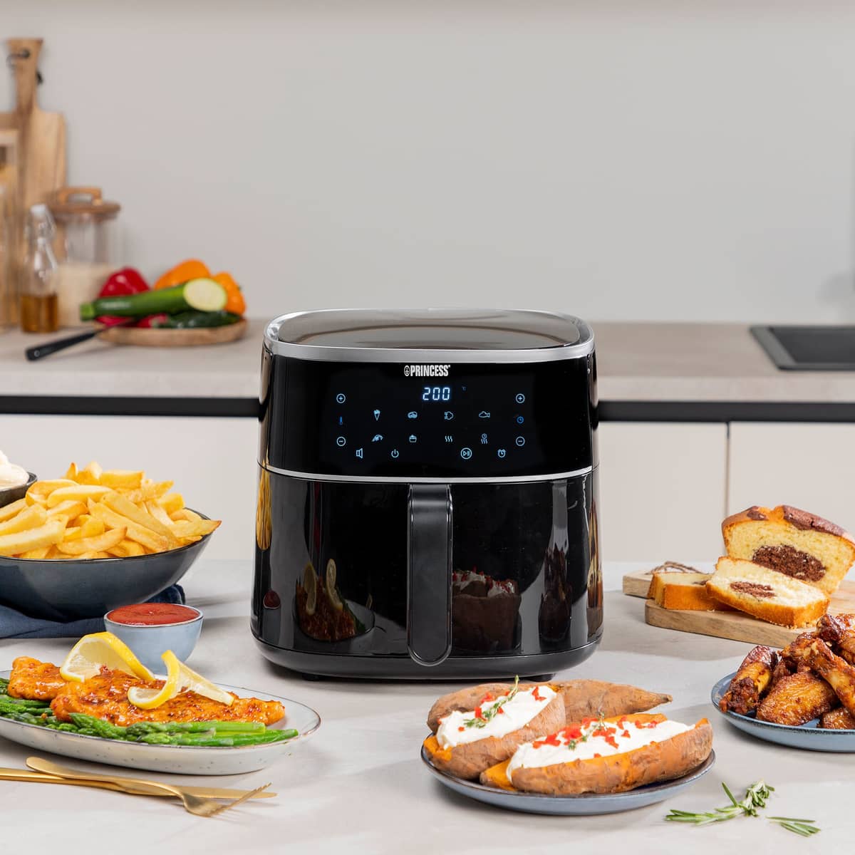 Airfryer 6 liter, svart/silver