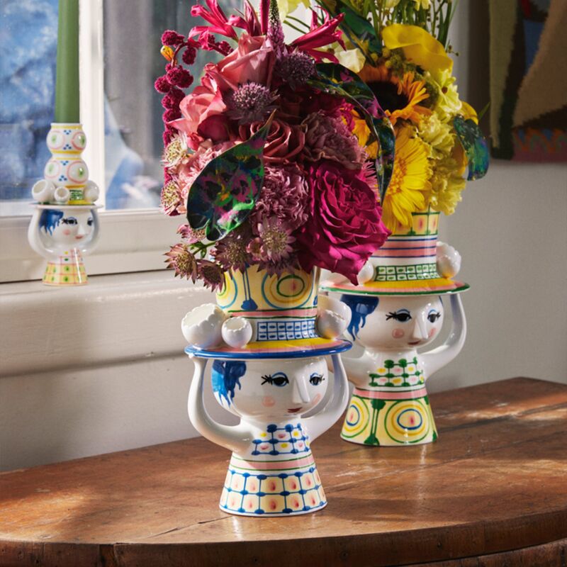 Lady with hat vase 24,5 cm, grønn