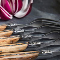 Gaffelset i presentask 6 delar, olivträ