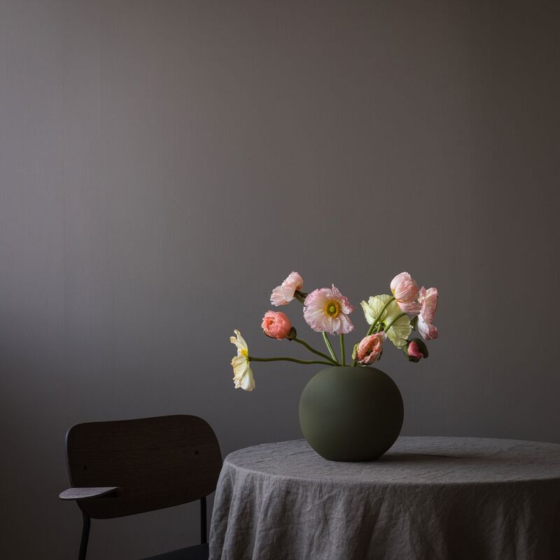 Ball maljakko, 20 cm, olive