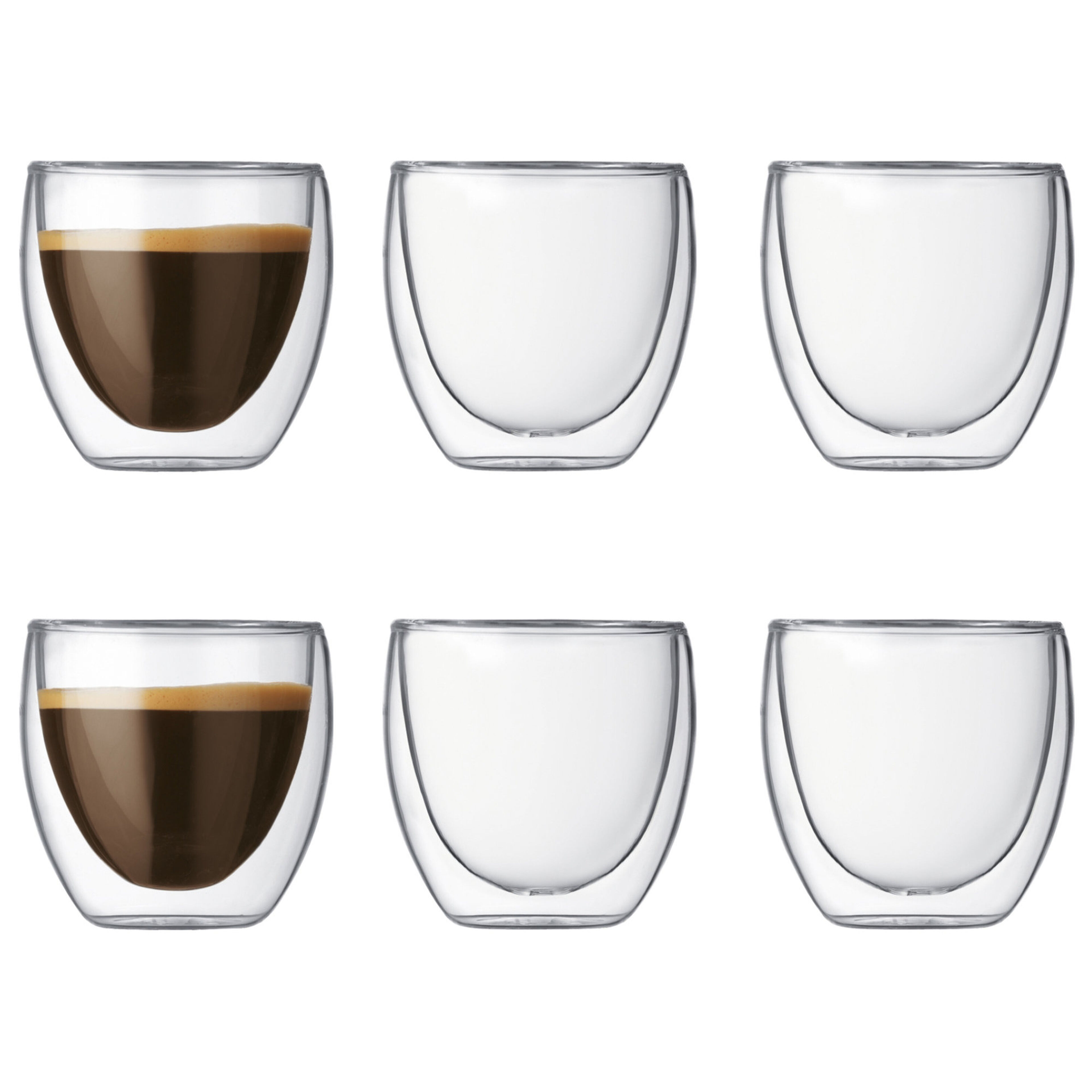 Pavina Dubbelväggigt Glas Espresso 6 pack